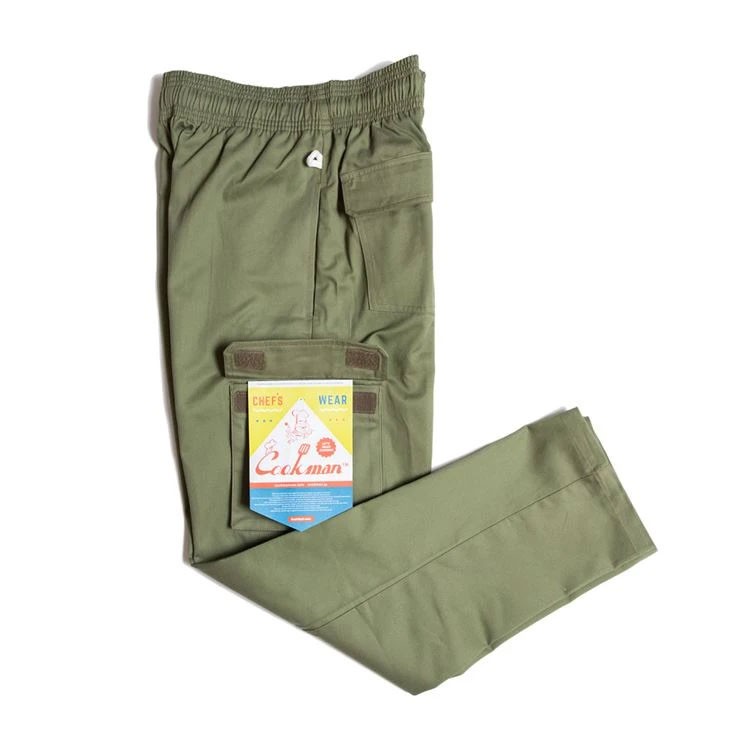 Cookman USA 231-01886 Chef Cargo Pants 口袋長褲 廚師工裝褲 (軍綠色) 化學原宿