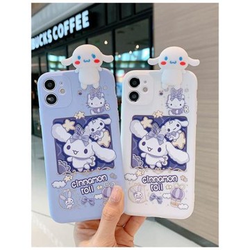 新款蘋果16手機殼適蘋果手機殼立體搞怪鏡子玉桂狗卡通iphone14硅膠斜挎繩泡泡瑪特手機套蘋果17promax手機殼