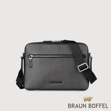 【BRAUN BUFFEL 德國小金牛】台灣總代理  尼姆斯 斜背包-黑色/BF549-61-BK