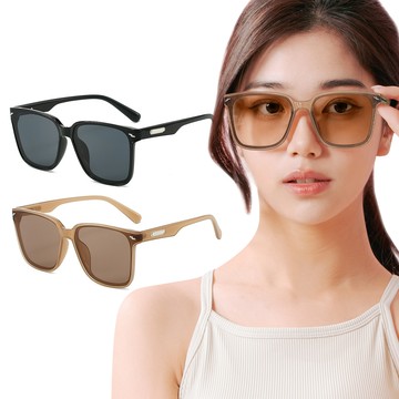 【ALEGANT】摩登風格輕量貓眼方框墨鏡/UV400太陽眼鏡