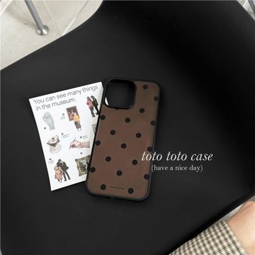 ins復古高級感咖色波點磁吸手機殼適用iPhone16promax蘋果15pro新款保護套14promax簡約小眾15/16磨砂硬殼13