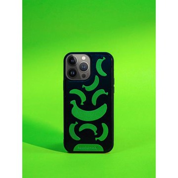 兩針一線適用蘋果15promax新款手機殼小眾原創蕉來好運系列高級感蘋果14pro真皮掛繩斜挎支架蘋果13鏡頭防摔