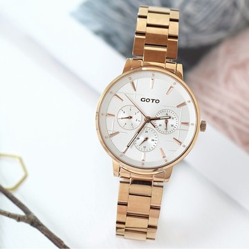 GOTO-Nostalgia懷舊系列-壓花玻璃-十字花-玫白