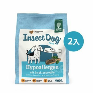 即期良品 Green Petfood 德國綠自然 昆蟲蛋白 無穀低敏成犬飼料 1.8kg (900g 2包) (皮膚毛髮健康 狗飼料 寵物飼料 狗乾糧 環保 綠色食品 減碳)