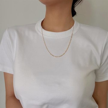 OPs原創美國包金14K包金/純銀長方回形針簡約長項鏈穿吊墜毛衣鏈