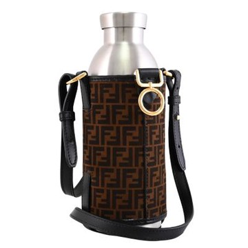 FENDI 滿版FF LOGO 保溫瓶+斜背收納袋(深咖)
