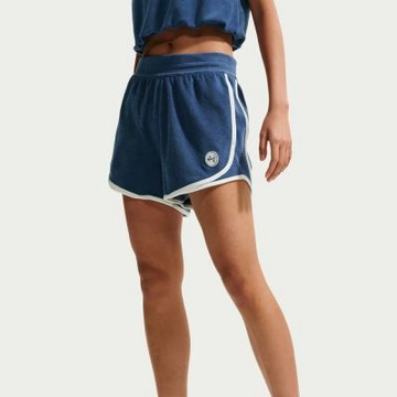 NIKE 短褲 女 運動褲 中腰 毛圈布 AS W NSW NK CHLL TRRY TWL SHOR 藍 IF0572-461