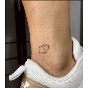 「水豚君」 紋身貼紙 微刺青 輕紋身 打卡 小心機  紋身貼 抖音同款 可愛 動物 小紅書同款 設計款