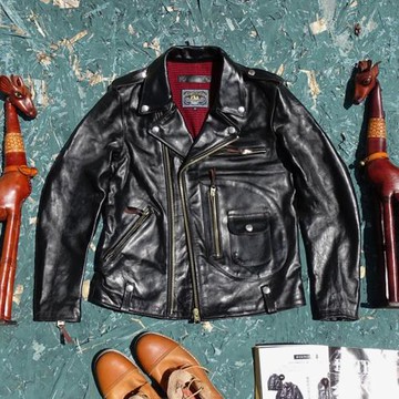 J24斜拉機車款硬挺時尚真皮皮衣