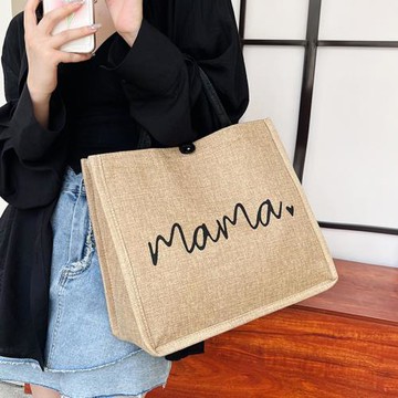 帆布包包女手提包2024新款大容量麻布手提袋女ins韓風通勤托特包