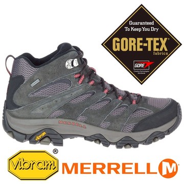 【MERRELL 美國】MOAB 3 男GTX中筒多功能健行鞋『深灰』寬楦 035785W 多功能鞋.休閒鞋.登山鞋.露營.登山.戶外