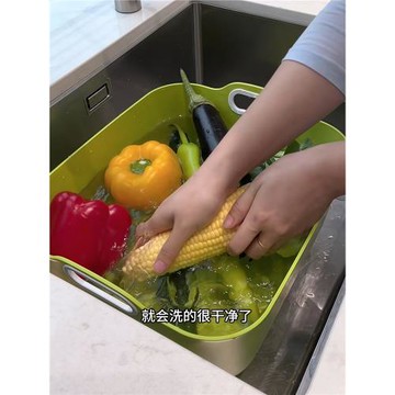 廚房洗菜盆瀝水籃新款大容量水槽洗水果洗菜籃子洗碗盆放菜收納筐