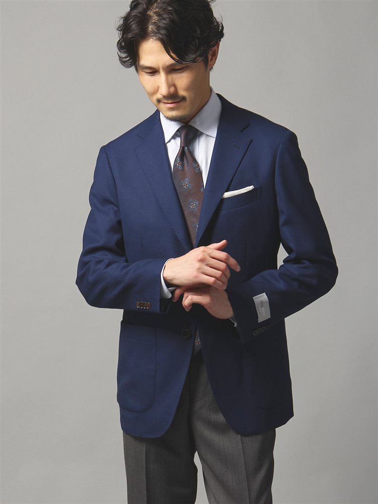 最新作 ユニバーサルランゲージ REDA SUPER110'sウール柄ジャケット