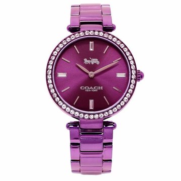 COACH 經典優雅迷人的笑容時尚女性腕錶/紫色14503422