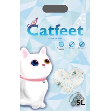 【3包組】CAT FEET消臭水晶貓砂系列《活性碳｜綠茶｜檸檬》 5L