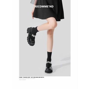 厚底松糕瑪麗珍單鞋2025年春季新款甜酷水鉆高跟小皮鞋復古英倫風