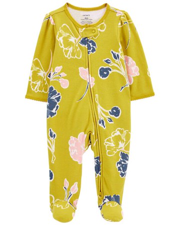Baby Floral 2-Way Zip Cotton Sleep & Play