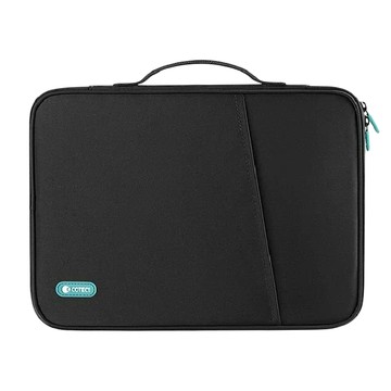 COTECi iPad 帆布薄型筆電收納袋 黑色 輕巧便攜 多功能收納  12.9~13吋(35 x 25.5 x 3cm)  1個