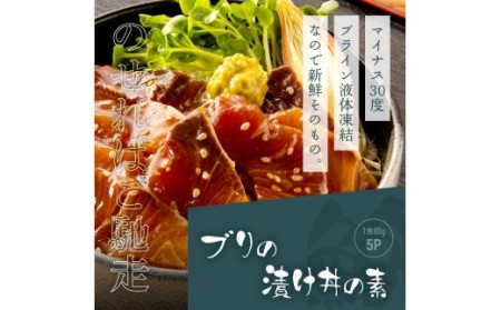 海鮮「ブリの漬け丼の素」1食80g×5P＋「訳ありカツオのたたき」600g以上《迷子のブリを食べて応援 養殖生産業者応援プロジェクト》／「ブリの漬け丼の素」と人気「訳ありカツオのたたき」緊急支援 惣菜 そうざい〈高知市共通返礼品〉