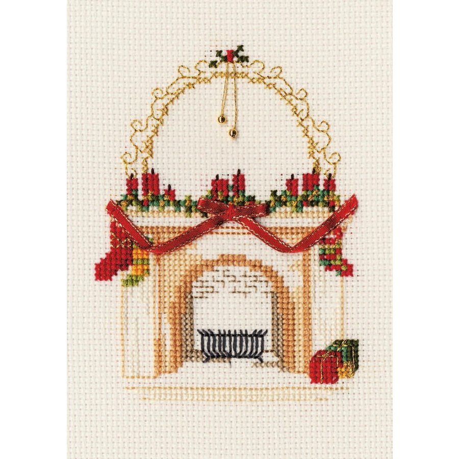 Bothy Threads クロスステッチ刺繍キット "Christmas Card Fireplace" CDX09 (暖炉) ボシースレッズ 