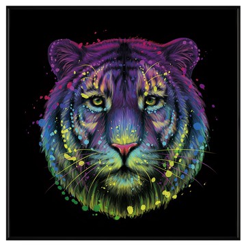 菠蘿選畫所 虎 霓彩 ANWP6604B 掛畫 60 x 60cm  黑色