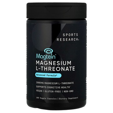Sports Research, Magtein® 素食膠囊，L-蘇糖酸鎂，2,000 毫克，180 粒（每粒 666 毫克）