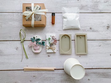 【 DIY材料包 】乾燥花擴香片材料包+香精油 / 可做兩份成品