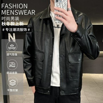復古軟皮衣服男士機車夾克皮衣男潮2025帥氣皮夾克男外套修身百搭鑫弘-衣錦男裝