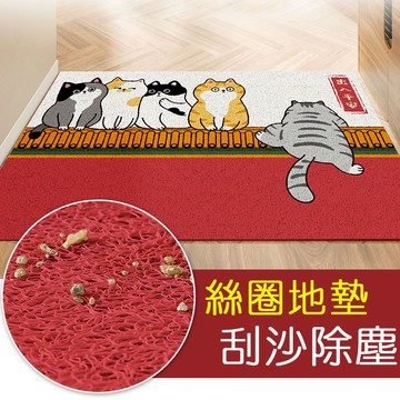 貓咪絲圈地墊(60*90cm) 耐磨耐蹭 //進門除塵墊 門口入戶除塵刮泥墊 刮泥墊地墊玄關墊 刮沙墊 防滑墊 進門地墊