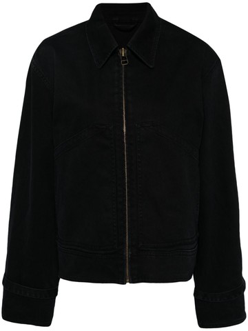 Stockholm Surfboard Club - logo-print cotton jacket - women - Cotton - M - Black