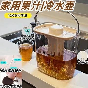 【台灣現貨】冷水壺 果茶水壺 冰箱冷水壺 1200ml 大容量水壺 濾水壺 多用途 飲料桶 茶壺 泡茶壺 咖啡壺 冷水壺
