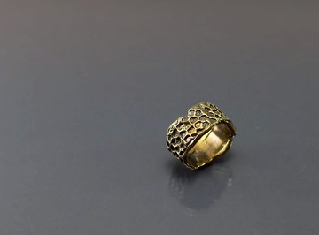 質感系列-小愛心不規則黃銅戒