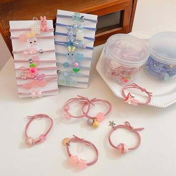 可愛兒童彩色橡皮筋頭繩網紅小女孩不傷發高彈力耐用發圈頭飾發繩