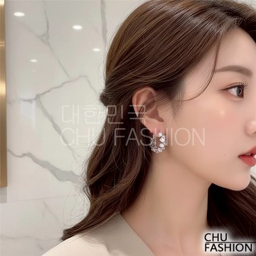 【CHU】韓國直輸 水晶花圈耳環 韓系亮眼氣質款