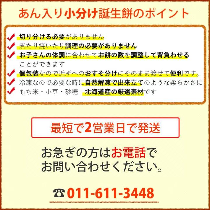 一升餅 小分け 誕生餅 「紅白あん餅　20個入り 」お祝い セット 　リュック付き