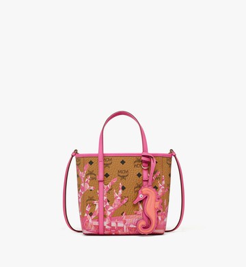 Toni Top-Zip Shopper in Cubic Coral Visetos