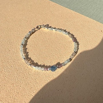 Found.Myth 五行屬水天然海藍寶 強化表達能力 925純銀手鍊