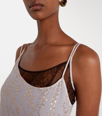 Jacques Wei Printed ruffled asymmetric silk-blend top