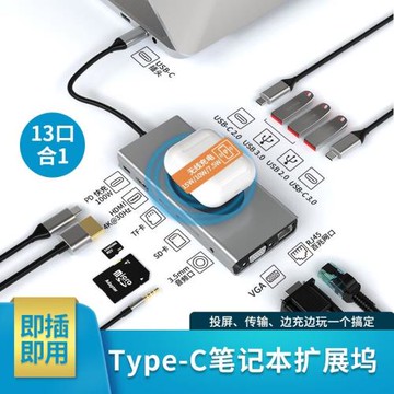 Type-C轉百兆網口擴展塢分線器筆記本網線轉接頭有線網卡RJ45接口