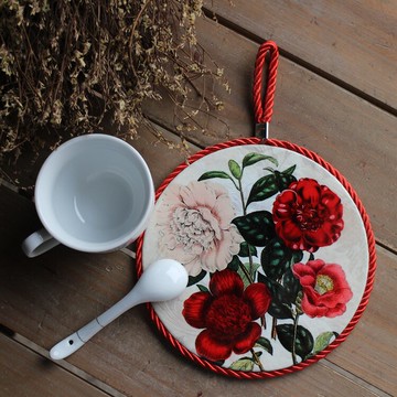 陶瓷杯墊 隔熱墊 咖啡墊蛋糕墊花朵動物小鳥 多款1入