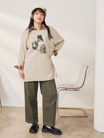 日系純棉相片感印花長袖衛衣