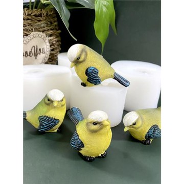 網紅小鳥冰塊巧克力模具動物樹脂擺件石膏冰雕硅膠模型3D立體鸚鵡