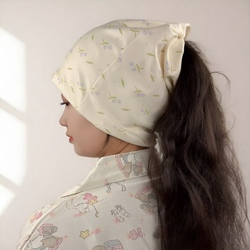闆娘推薦🌈大頭圍堆堆帽子女寬鬆月子帽秋冬季女士顯臉小坐月子透氣包頭髮帶