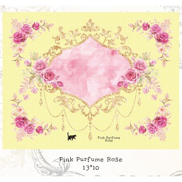 玫瑰香氣裝飾 - 霧面白色印刷PET (藍獅子) (suyeon)