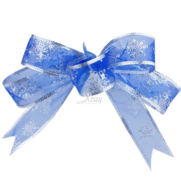 手工緞帶-藍(6入)，聖誕節/聖誕花/聖誕佈置/聖誕掛飾/聖誕裝飾/聖誕吊飾/禮物袋，X射線【X990012】