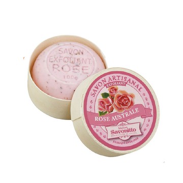 法國 Maitre Savonitto 普羅旺斯 玫瑰去角質香氛皂-木盒裝