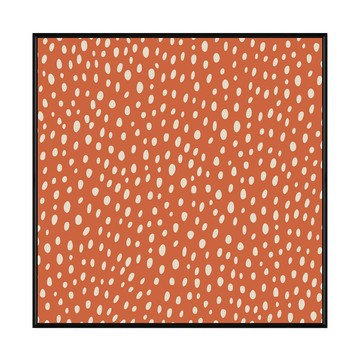 BOLUO GALLERY 菠蘿選畫所 波爾卡圓點 橘底米白 BFOL6607B  60 x 60cm  黑色