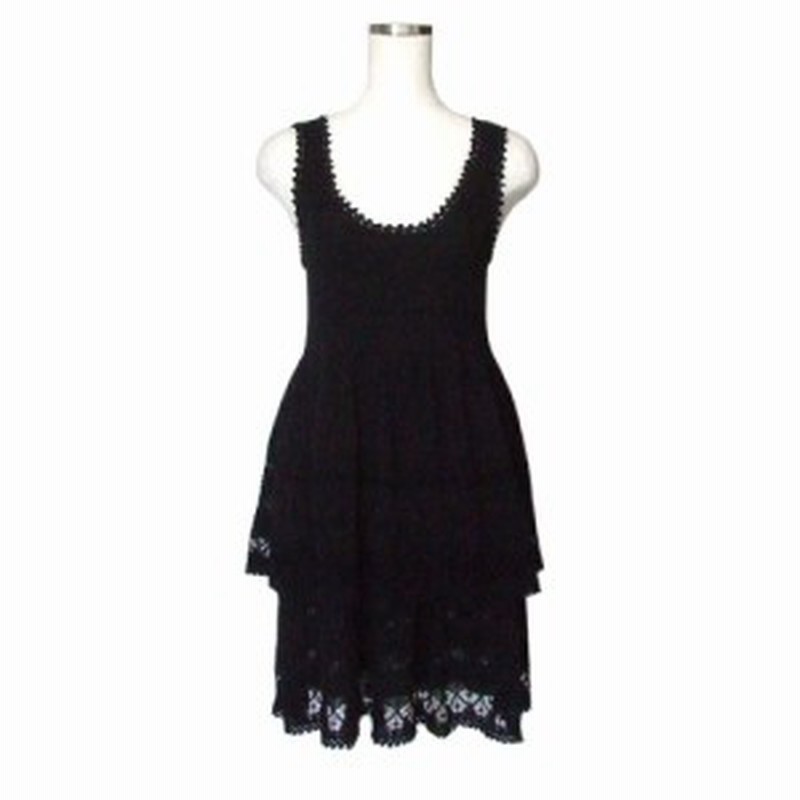 美品 Jillstuart ジル スチュアート フリルレースワンピース 黒 ノースリーブ オールシーズン 中古 通販 Lineポイント最大1 0 Get Lineショッピング
