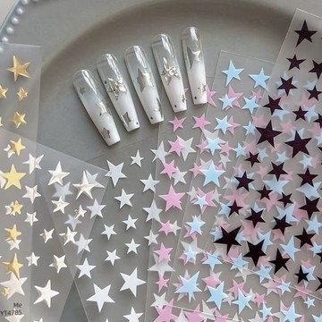 🎀免運🎀臺灣有貨🎀美甲貼紙小紅書爆款y2k五角星皮粉星星ins風甜酷辣妹指甲裝飾貼花居家