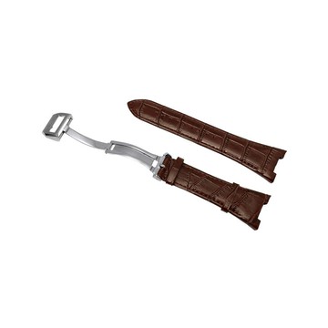 【Golden Concept】Apple Watch 44mm 45mm CE-BR 銀色錶扣 棕色皮革錶帶